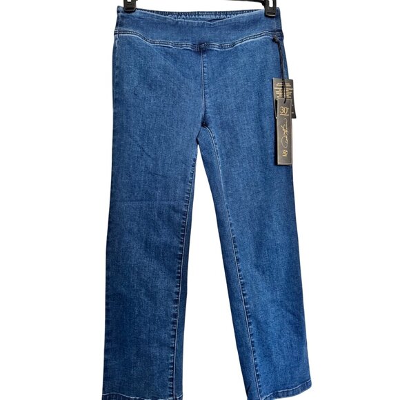 DG2 compact Comfort Pull On Jeans Size 8P NWT Straight Leg Medium Wash - Picture 1 of 9